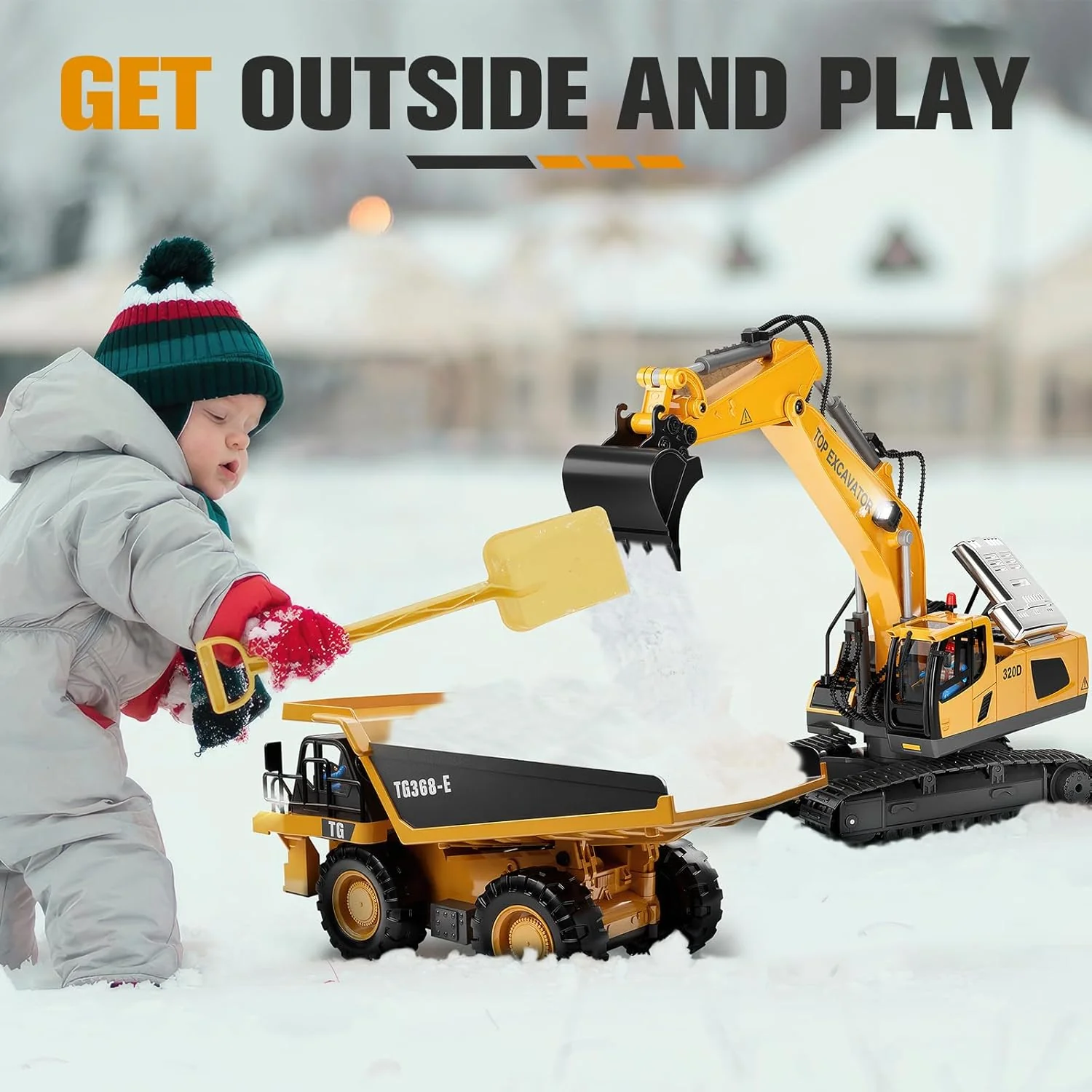 RC Dump Truck Toy for Kids | 9-Channel Metal Construction Vehicle with Working Bed, Lights & Sounds, Rechargeable Remote Control Truck for Boys Ages 3-12, Durable STEM Gift for Birthday or Christmas