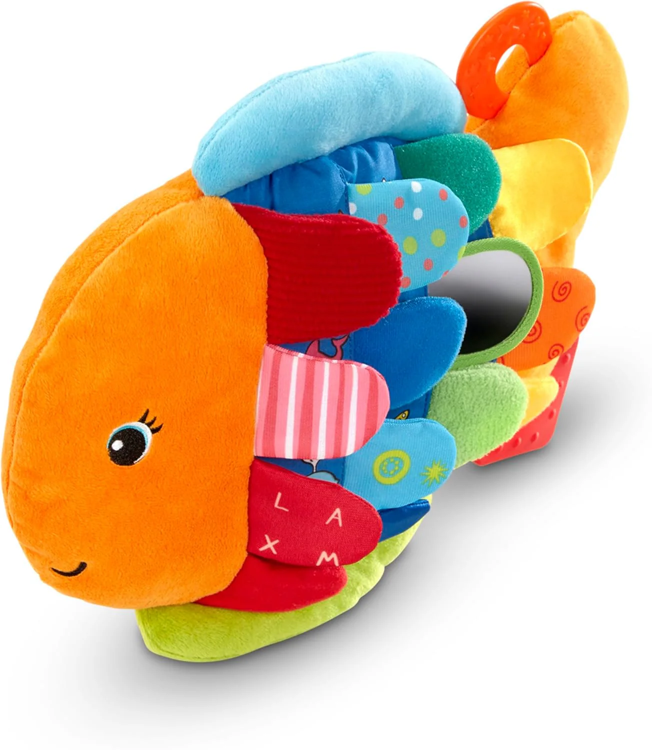 K’s Kids, Flip Fish Stuffed Animal, Soft Baby Book, Multi-Textured Squeaking & Crinkling Infant Sensory Toys for Babies with Baby Mirror, Tummy Time Toys for Infants Ages 0–9 Months